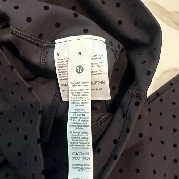 NWT Lululemon Polka Flock Black Align High Rise Pant 28” Legging Size 6 - Picture 10 of 11